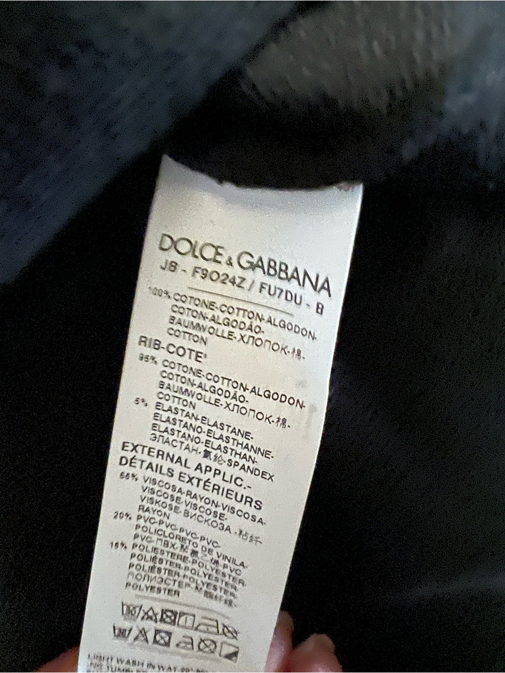Dolce & Gabbana Black Cropped Logo Sweatshirt with Milano and DG - Picture 5 of 5